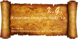 Konstantinovics Gréta névjegykártya